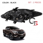 ไฟหน้ามาสด้า บีที-50 โปร ALL NEW MAZDA BT-50 PRO ปี 2012 up พื้นดำ ของแท้